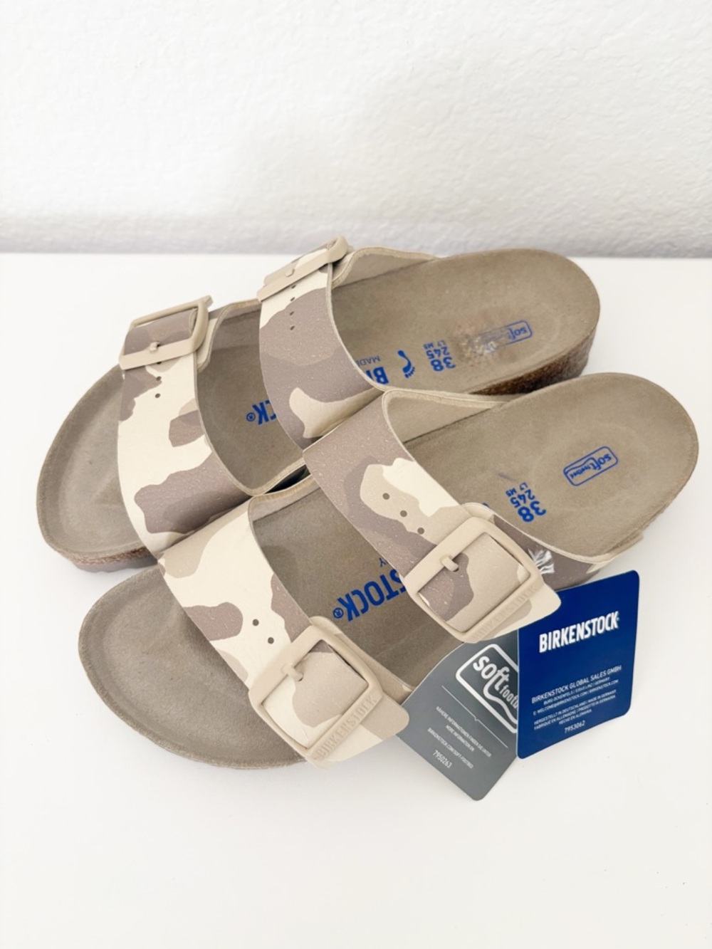 Birkenstock Arizona Soft Footbed Desert Taupe Camo Sandals EU 38 US 7-7.5